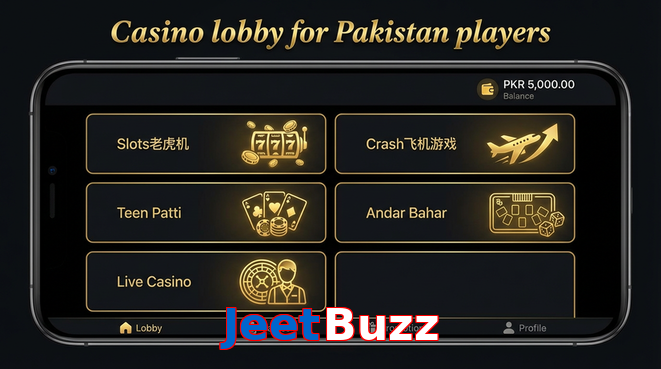 Lobby view of JeetBuzz for Pakistan users